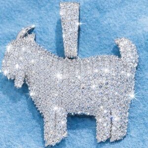 Sparkling Silver Goat Pendant